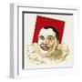 Pierrot in White Ruffle Collar and Red Face Paint-null-Framed Art Print