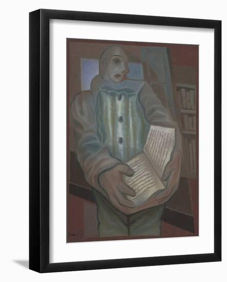 Pierrot with Book-Juan Gris-Framed Giclee Print