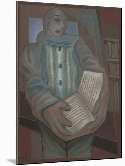Pierrot with Book-Juan Gris-Mounted Giclee Print
