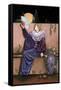 Pierrot with Fan-Judy Mastrangelo-Framed Stretched Canvas