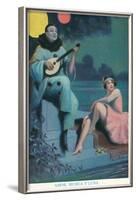 Pierrot with Mandolin-null-Framed Art Print