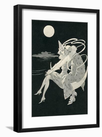 Pierrot Wooing by Moonlight-null-Framed Art Print