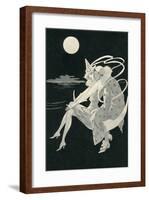 Pierrot Wooing by Moonlight-null-Framed Art Print