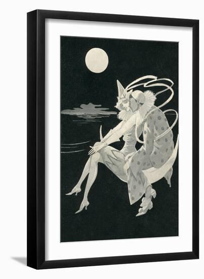 Pierrot Wooing by Moonlight-null-Framed Art Print