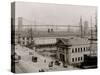 Piers Along South Street, N.Y. City-null-Stretched Canvas