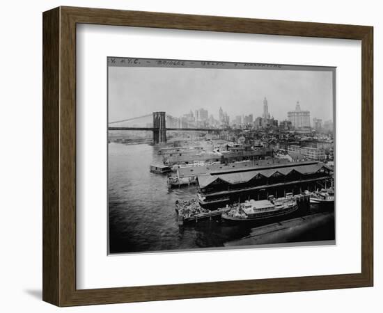 Piers by Brooklyn Bridge, New York-null-Framed Photographic Print