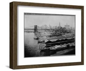 Piers by Brooklyn Bridge, New York-null-Framed Photographic Print