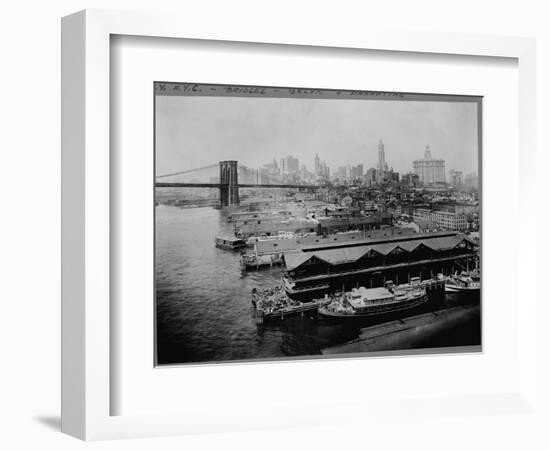 Piers by Brooklyn Bridge, New York-null-Framed Photographic Print