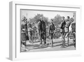 Piet Cronje, Boer Leader and Soldier, Surrendering to Lord Roberts, Paardeberg, 1900-Richard Caton Woodville II-Framed Giclee Print