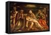 Pieta Between Saints Mark, Ambrose, John the Evangelist and Antonio Abate-Amico Aspertini-Framed Stretched Canvas