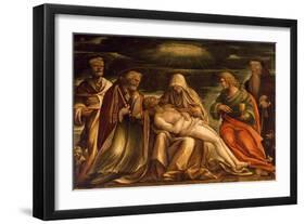 Pieta Between Saints Mark, Ambrose, John the Evangelist and Antonio Abate-Amico Aspertini-Framed Giclee Print