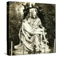 Pieta by Michelangelo, St Peter's Basilica, Rome, Italy-Underwood & Underwood-Stretched Canvas