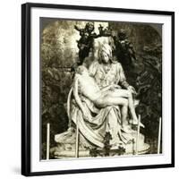 Pieta by Michelangelo, St Peter's Basilica, Rome, Italy-Underwood & Underwood-Framed Premium Photographic Print