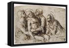 Pietà : Lamentation sur le Christ mort-Giovanni Bellini-Framed Stretched Canvas