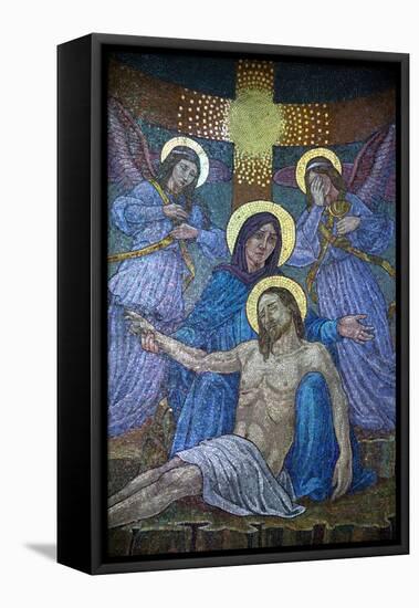 Pieta, Mary and Jesus, Basilica of the Madonna del Sangue, Re, Piedmont-Godong-Framed Stretched Canvas