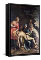 Pieta or Deposition of Christ with Saint Catherine of Alexandria and Three Prophets, 1574-Bernardino Campi-Framed Stretched Canvas