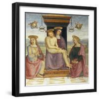 Pieta with Saints John and Mary Magdalene-Pietro Perugino-Framed Giclee Print