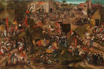 A Flemish Kermis with a Performance of the Farce ‘Een cluyte van Plaeyerwater’, c. 1570