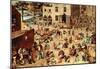 Pieter Bruegel Child's Play Art Print Poster-null-Mounted Poster