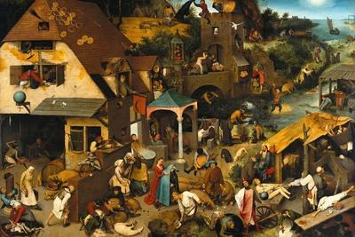 The Netherlandish Proverbs (The Blue Cloak or the Topsy Turvy World), 1559
