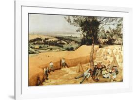 Pieter Bruegel The Grain Harvest-Pieter Bruegel the Elder-Framed Art Print