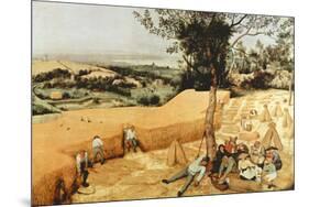 Pieter Bruegel The Grain Harvest-Pieter Bruegel the Elder-Mounted Art Print