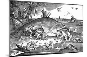 Pieter Brueghel (Big fish eat the little ones) Art Poster Print-null-Mounted Poster