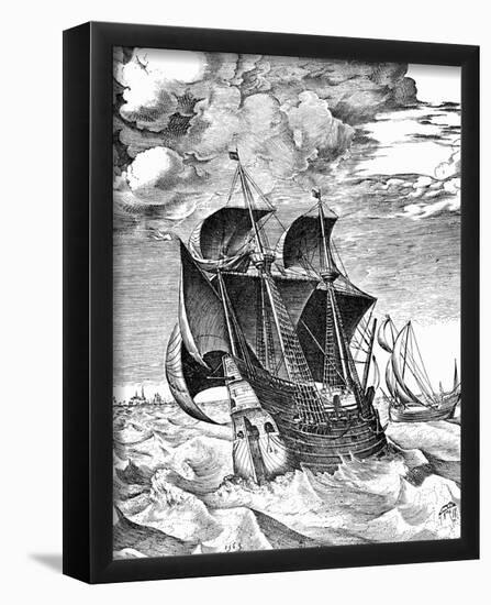 Pieter Brueghel (Marine vessels, sailing ship) Art Poster Print-null-Framed Poster