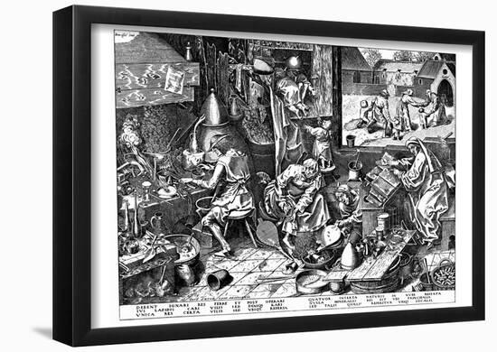 Pieter Brueghel (The Alchemist) Art Poster Print-null-Framed Poster