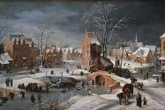 A Winter Landscape with Skaters and a Bird Trap-Pieter Brueghel the Younger-Giclee Print