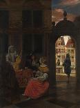 A Company in the Courtyard Behind a House, 1663-1665-Pieter de Hooch-Giclee Print