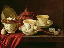 Yixing Teapot and a Chinese Porcelain Tete-A-Tete on a Partly Draped Ledge-Pieter Gerritsz. van Roestraten-Giclee Print