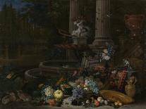 Still Life at a Fountain, Pieter Gijsels.-Pieter Gijsels-Framed Stretched Canvas