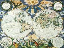 Double-hemisphere world map from Goos's Sea Atlas of the Water World, 1672-Pieter Goos-Giclee Print