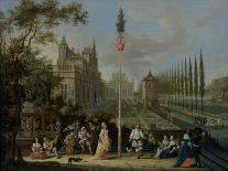 Figures Dancing around a Maypole, in the Grounds of a Castle, 17Th Century (Oil on Copper)-Pieter Gysels-Giclee Print