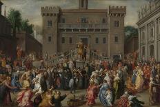 Women of Rome Gathering at the Capitol-Pieter Isaacsz-Stretched Canvas