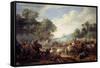 Pieter Meulener / 'Cavalry combat', 1644, Flemish School, Oil on panel, 52 cm x 79 cm, P01566.-PIETER MEULENER-Framed Stretched Canvas