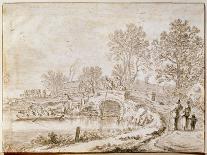 Bridge over a Channel (Month of Ma), 1656-Pieter Molijn-Framed Stretched Canvas