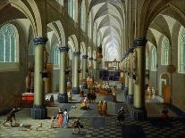 Interior of a Gothic Cathedral with the Priest Saying Mass-Pieter Neeffs the Elder-Giclee Print