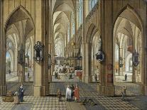 Interior of a Gothic Cathedral with the Priest Saying Mass-Pieter Neeffs the Elder-Giclee Print