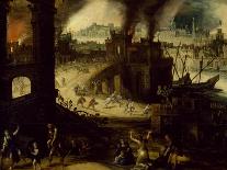 Lot and His Daughters Fleeing Sodom-Pieter Schoubroeck-Art Print