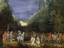 Painting of Mountain Landscape with Return of Jephthah-Pieter Schoubroeck-Giclee Print