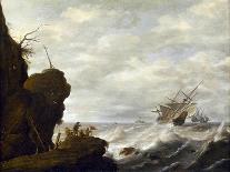 Four Vessels Running Before a Gale, 1630-Pieter the Elder Mulier-Framed Stretched Canvas