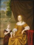 A Portrait of a Lady, Seated by a Table, with Her Daughter, 1686-Pieter van Slingelandt-Giclee Print