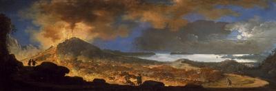 Naples at Night with Vesuvius Erupting-Pietro Antoniani-Giclee Print