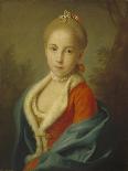 A Girl Wearing Pearl Drop Earrings and a Black Lace Choker-Pietro Antonio Rotari-Giclee Print