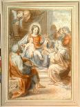 The Holy Family with St. Anne, Attended by Angels and Cherubim-Pietro da Pietri-Mounted Giclee Print