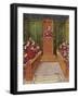 Pietro Da Unzola Lecturing from Legal Text to Pupils During Law Lecture at the University of Bologn-null-Framed Giclee Print