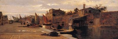 Canal of the Venetian Lagoon-Pietro Fragiacomo-Stretched Canvas