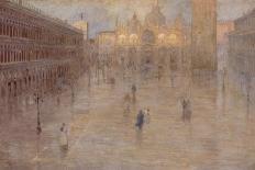 Piazza San Marco after the Rain, Venice, 1914-Pietro Fragiacomo-Framed Stretched Canvas